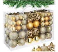 BOULE DE NOEL - TECTAKE - Lot de 100 boules de Noël dorées assorties 100 boules de Noël dorées - Jaune Or
