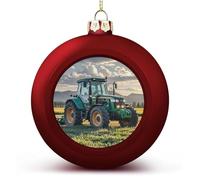 Boule de Noël tranquille en forme de tracteur agricole - Boule décorative à suspendre avec ficelle - Boules de Noël décoratives pour sapin de Noël, maison, mariage, vacances