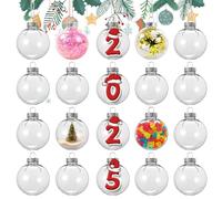 Boule de Noël Transparente à Remplir - 20 Pièces 6cm en Plastique Mou - DIY Boules de Noël Remplissables