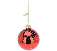 boule de noël verre brillant pois 8cm - modèle aléatoire - générique abt400150 Blanc