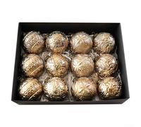 Boule de Noël vintage rustique en cuivre de 80 mm - Grande boule en plastique incassable - Pour décorations de vacances - Pendentif léger à suspendre (curry antique)