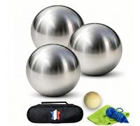 Boule de Pétanque 720g Triplette avec Cochonnet, Sacoche et Chiffon - Jeux en Plein Air - Pétanque