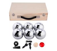 Boule De Petanque Chromee Lot De 6 Boules 74 Mm 720 G - Coffret Bois