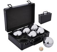 Boule De Petanque Kit 6 Pieces Metal 74 Mm 720 G Mallette Aluminium Noire