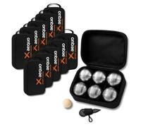 Boule De Petanque - Set Complet 6 Boules Acier Chrome avec Cochonnets Bois Et Mesureurs - Sacoche Pétanque Incluse - Jeu De Boules Petanque Extérieur Et Intérieur (Lot de 10)