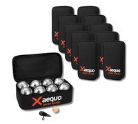 Boule De Petanque - Set Complet 8 Boules Acier Chrome avec Cochonnets Bois Et Mesureurs - Sacoche Pétanque Incluse - Jeu De Boules Petanque Extérieur Et Intérieur (Lot de 10)