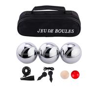 Boule De Petanque Triplette Metal 74 Mm 720 G Sacoche Aimant 2 Cochonnets | Kit Petanque Adulte Avec Leve Boule Magnetique, Cordon Et 2 Buts Bois - Jeux Exterieur Famille, Jardin, Camping, Loisir