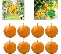 Boule De Piège à Mouches Suspendue Boule Anti Mouche Interieur - Attrape Mouche et Insectes | Piège Collant Efficace pour Intérieur & Extérieur | pour Cuisine, Verger, Boutique de Fruits (Orange)