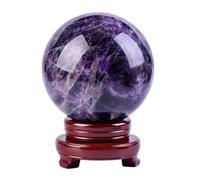 Boule de Pierre précieuse d'améthyste en Cristal de guérison, sphère de Cristal de Quartz Poli, Ornement pour la Photographie, décoration familiale, décoration de Bureau à Domicile, 2,75 Pouces