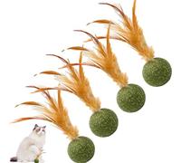 Boule De Plumes D'herb À Chat Pour Chaton, Jouet Interactif Pour Chat Avec Plume, 4pack A Chats Séchée,stimule L'instinct De Chasse,10cm Jouets À Mâcher Pour Chaton En Toute Sécurité Et En Bonne Santé