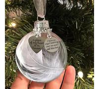 Boule de Plumes d'ornement commémoratif de Noël Clair, Un Morceau de Mon cœur est au Paradis, Cadeau de Pendentif Suspendu commémoratif d'arbre de Noël pour Maman, Papa, Fils, Fille, Soeur, frère