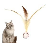 Boule de plumes rebondissante - boule de chat avec plume | Jouet à balle de plumes de chat, chien interactif gibier chaton mâchonnent des fournitures pour une connexion physique plus saine plus proche