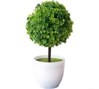 Boule de pour fleur Artificielle Soie 25cm Décoration Boule de(Green) | Bonsai simulation, boule ronde compacte, hauteur 25cm, parfait pour étagère, gain de place