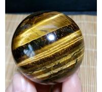 Boule de quartz en cristal œil de tigre jaune