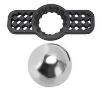 Boule de refroidissement pour café en acier inoxydable avec support amovible, outil réutilisable de refroidissement par glaçons pour le café, préserve la saveur originale sans (Noire)