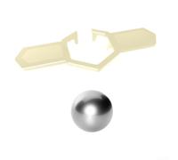 Boule de refroidissement réutilisable en acier inoxydable de 38 mm pour café, cocktails, bourbon, whisky avec base de support, outil de contrôle de la température (blanc + argent 38 mm)