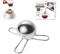 Boule de refroidissement réutilisable pour expresso, boule de glace pour expresso, boule de refroidissement en acier inoxydable, avec support, outil de refroidissement du café(Trident)