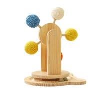 Boule de Roue de griffure pour Chat avec Balle | Chat interactif Rotatif après Avoir gratté Le Bois, Jouet d'exercice pour Animaux de Compagnie avec 5 Boules en sisal