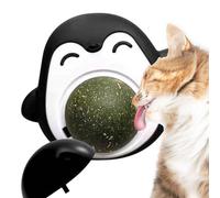 Boule de rouleau catnip, balles de léchage de catnip pour chats,Jouet Licker à mastication de chaton | Nettoyage des dents Toys de chat oral, pingouins Forme du chat du chaton traite la balle de lécha