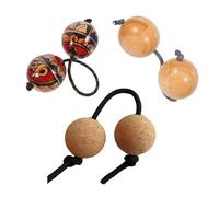 Boule de sable en bois Aslatua Africain Hochet Rhythm Percussion Fingertip Ball Instrument Sandball Rythme Instrumen Bois Sandball Shaker