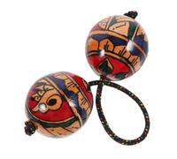 Boule de sable en bois Aslatua Africain Hochet Rhythm Percussion Fingertip Ball Instrument Sandball Rythme Instrumen Bois Sandball Shaker