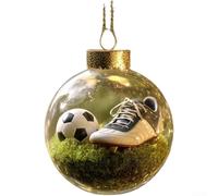 Boule de sapin de Noël avec des thèmes sportifs tels que le baseball, le football et le golf en plastique acrylique durable pour une utilisation saisonnière (rugby)