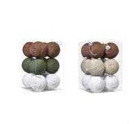 Boule de sapin de Noël fabriquée à la main avec ficelle de jute rustique pour décoration de vacances et décoration d'intérieur légère (vin flotté)