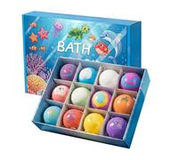 Boule de sel de bain,Douze Pièces Kit Bulles Naturel Relaxant | Jouet de sel de bain - Pour salle d'eau maison domicile intérieur extérieur filles garçons