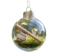 Boule de sport en plastique pour sapin de Noël et décoration de vacances avec plusieurs thèmes sportifs, y compris le baseball et le golf (baseball)