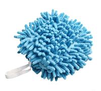 Boule de suspension en chenille avec corde de levage élastique, facile à monter et à enlever, design compact et facile à ranger (bleu)