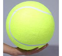 Boule de Tennis en Caoutchouc épaissi, Jouet pour Animaux de Compagnie de Signature Géante, Excellent Jouet d'exercice pour Les Gros Animaux de Compagnie en sécurité et (Yellow)