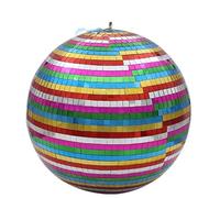 Boule de verre rotative Disco, lumière de scène, décorations de fête, Ktv Bar Dj, éclairage réfléchissant, boule de miroir colorée(Colorful,Diameter 30cm 11.8in)