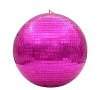 Boule de verre rotative, lumières de scène, réflexion Ktv Bar Dj, lumière de décoration de mariage, lumière Disco d'hôtel, boule de verre colorée(Pink,Diameter 25cm 9.84in)