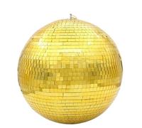 Boule de verre rotative, lumières de scène, réflexion Ktv Bar Dj, lumière de décoration de mariage, lumière Disco d'hôtel, boule de verre colorée(Gold,Diameter 25cm 9.84in)