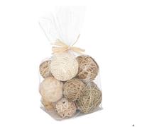boules décoratives tressées naturelles 16x16x30cm - jja 193811 Gris