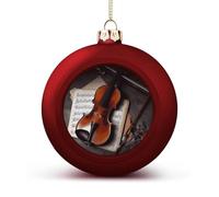 Boule décorative à suspendre avec partition de violon - Décoration de Noël pour sapin de Noël, fête, mariage - 4,1 cm