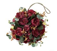 Boule décorative à suspendre en forme de fleur pour mariage et maison Rouge Ø 20 cm