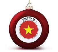 Boule décorative avec drapeau national du Vietnam et du Vietnam - Décoration de Noël à suspendre pour sapin de Noël, Nouvel An, vacances, cadeaux d'anniversaire