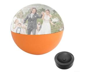 Boule décorative en cristal de 7 cm, boule vidéo personnalisée, avec LED et Wi-Fi intégrés, pour une lecture de contenu personnalisé sur écran de 7 cm pour des occasions émotionnelles (orange)