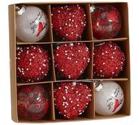 Boule décorative en mousse en forme de cœur 8 cm Rouge 8 cm