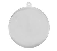 Boule décorative en plastique transparent à remplir soi-même - Décoration de Noël plate - Avec trou de suspension - 20 cm