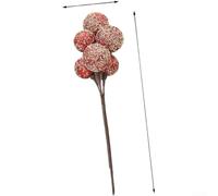 Boule décorative festive en plastique avec éléments fruitiers réalistes pour décoration de sapin de Noël Rouge vif