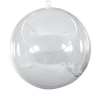 Boule décorative - Unique - 12 cm - Plastique cristal transparent - Ouverture 7,5 cm - A suspendre