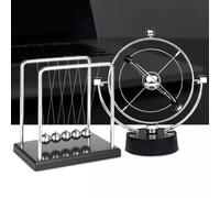 Boule d'équilibre pendule Newton à mouvement perpétuel rotatif, 24.5cm, 9,65 pouces, 11cm, 4,33 pouces, gobelet physique, décorations de bureau pour la maison, jouet cadeau 1pcs A
