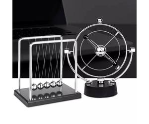 Boule d'équilibre pendule Newton à mouvement perpétuel rotatif, 24.5cm, 9,65 pouces, 11cm, 4,33 pouces, gobelet physique, décorations de bureau pour la maison, jouet cadeau 1pcs A