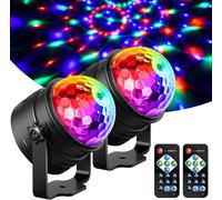 Boule Disco 2 Pack,, Lampe De Scène Projecteur,Lumineuse, 360° Rotative,7 Rgb Avec Télécommande,Jeux De Lumiere Pour Soiree,Ktv,Dj,Fête,Noël, Bar