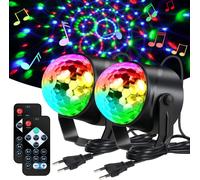 Boule Disco, 2 Pcs Boule À Facette Couleurs, 360° Rotative Boule Disco Lumineuse Rotative, 7 Couleurs 3 Modes Avec Télécommande, Lampe De Scène Projecteur Pour Fête,Bar,Club,Dj,Noël