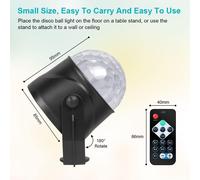 Boule Disco,2 Pcs Boule À Facette Couleurs,360° Rotative Boule Disco Lumineuse Rotative,7 Couleurs 3 Modes Avec Télécommande,Lampe De Scène Projecteur Pour Fête,Bar,Club,Dj,Noël