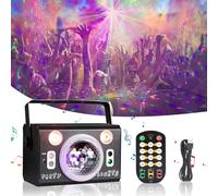 Boule disco 3 en 1 avec télécommande, contrôle par la musique, effets de lumière disco, 120 motifs avec stroboscope, commande vocale, boule disco LED pour enfants, anniversaire, karaoké, bar, club