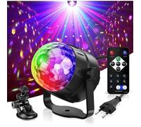 Boule Disco, 6 Couleur Lampe de Scène Jeu de Lumiere Lumière Fête 5W LED 7 RGB à Commande Sonore Mini Projecteur Boule Eclaira[1]